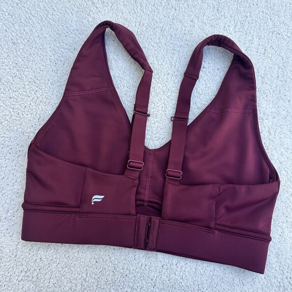 Fabletics Burgundy Sports Bra Adjustable Straps Active Top - Size S